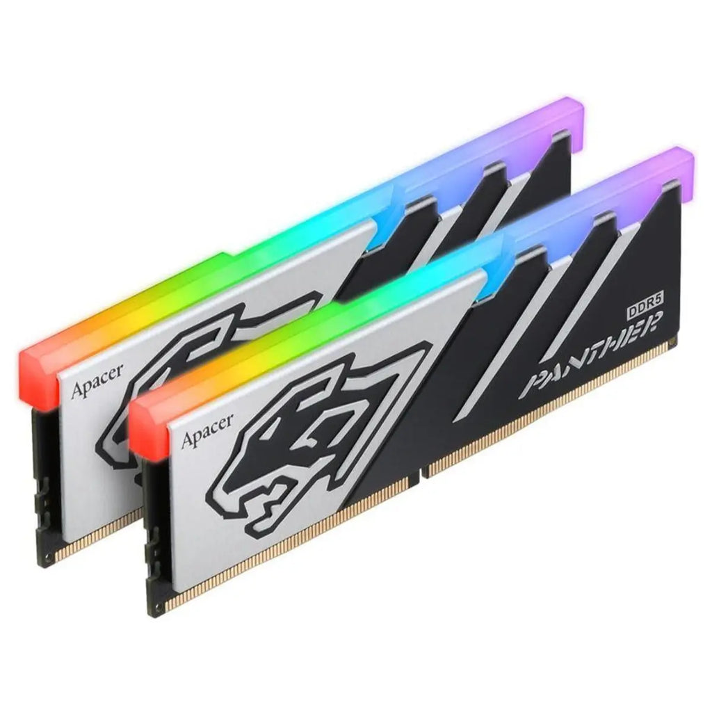 Apacer Panther DDR5 RGB 32GB (2x16GB) DDR5 5600 Desktop Memory Module, CL40, Intel XMP 3.0 and AMD EXPO Certified, Black and Gray, AH5U32G56C5229BAA-2