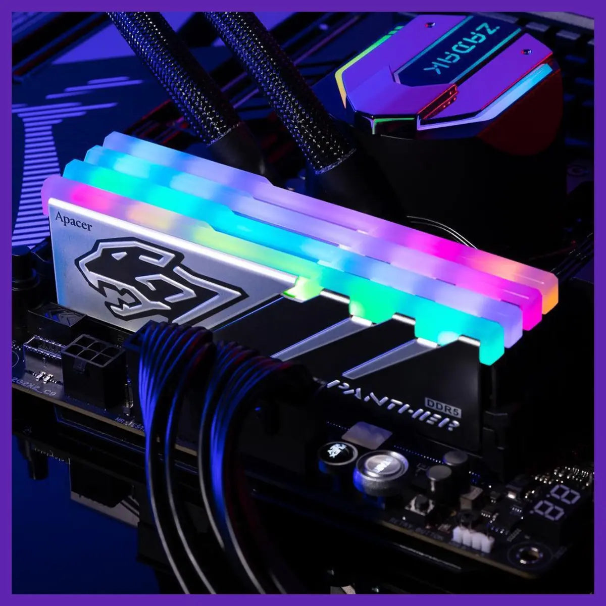 Apacer Panther DDR5 RGB 32GB (2x16GB) DDR5 5600 Desktop Memory Module, CL40, Intel XMP 3.0 and AMD EXPO Certified, Black and Gray, AH5U32G56C5229BAA-2