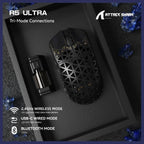 ATTACK SHARK R5 ULTRA Carbon Fiber Wireless Gaming Mouse, PixArt PAW3950MAX Sensor, Up to 42000 DPI, 8000Hz Wireless Polling Rate, BT and 2.4G Wireless and Wired, Black