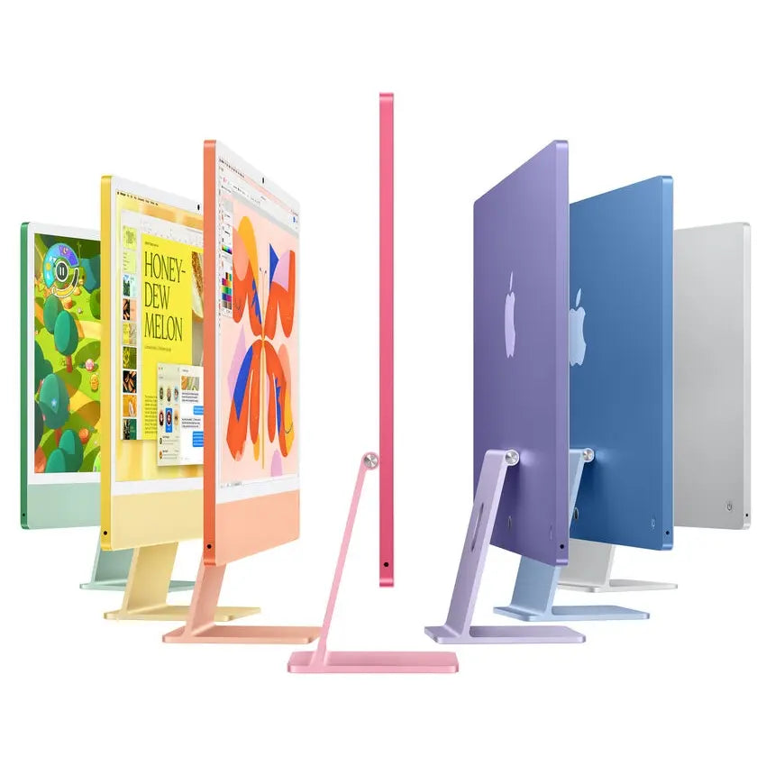 Apple 24" iMac With M4 Chip All-in-One Desktop, M4 10-Core CPU, 16GB Unified RAM, 512GB SSD, 24" 4480 x 2520 Retina Display, Blue, Silver MWUV3 MWV33