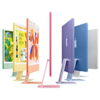Apple 24" iMac With M4 Chip All-in-One Desktop, M4 10-Core CPU, 16GB Unified RAM, 512GB SSD, 24" 4480 x 2520 Retina Display, Blue, Silver MWUV3 MWV33