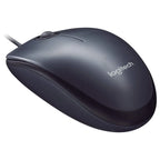 Logitech M90 Wired USB Mouse, 1000 DPI Optical Tracking, 3 Buttons, Ambidextrous