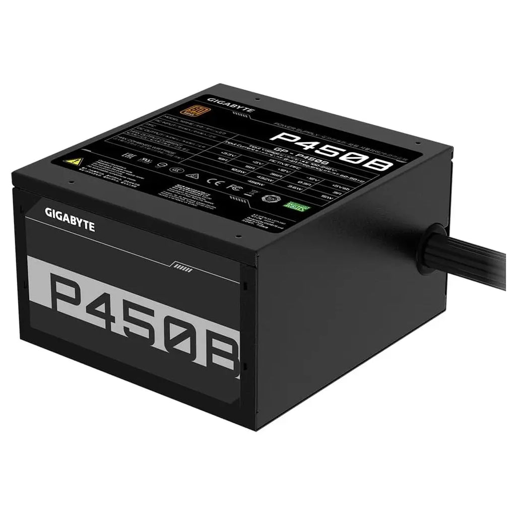 GIGABYTE P450B ATX Power Supply, 450W, 80 Plus Bronze, 120mm Hydraulic Bearing Fan, Single +12V Rail
