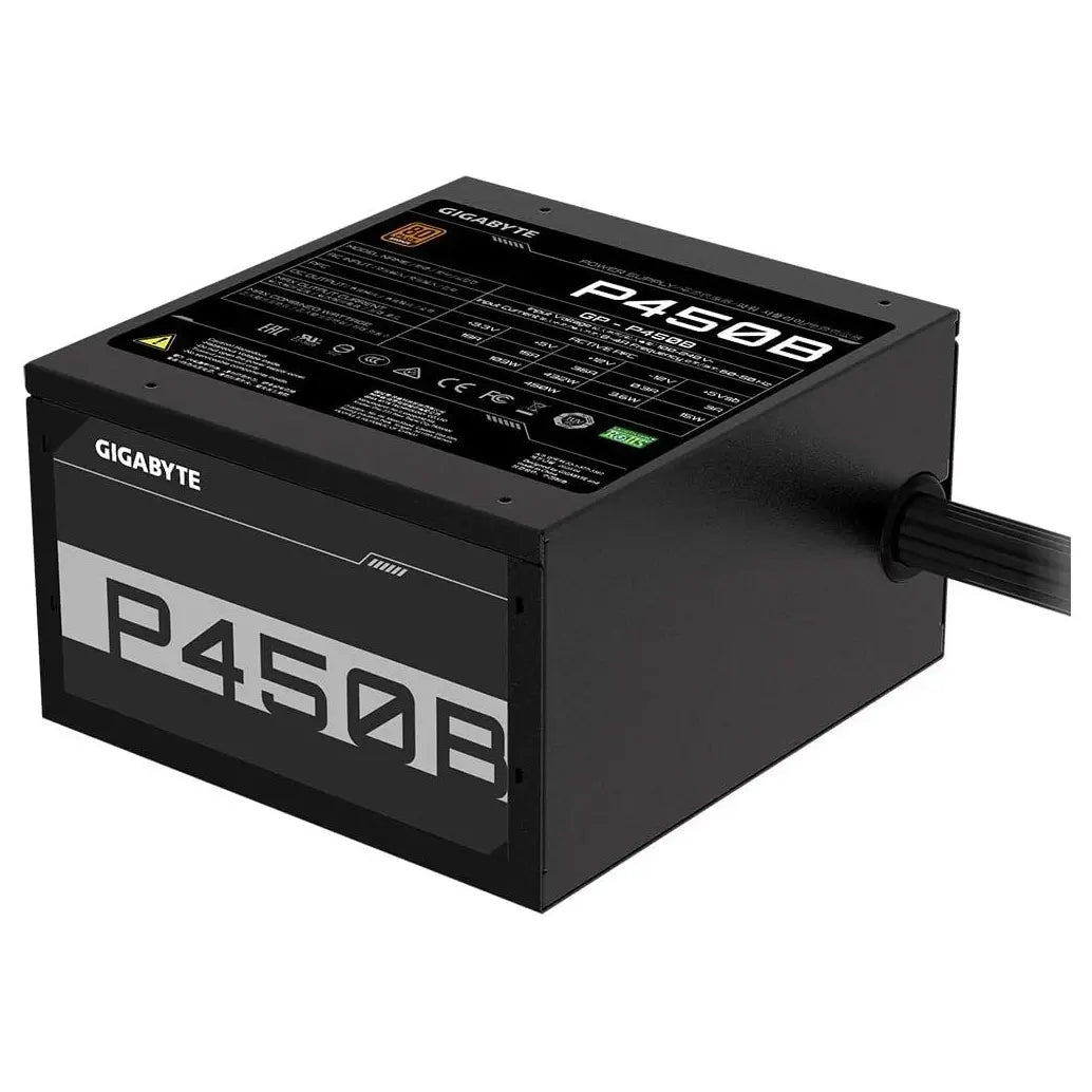 GIGABYTE P450B ATX Power Supply, 450W, 80 Plus Bronze, 120mm Hydraulic Bearing Fan, Single +12V Rail