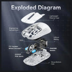 ATTACK SHARK X6 Tri-Mode Gaming Mouse With Charging Dock, 26000 DPI, PixArt PAW3395 Sensor, 49g Superlight, 200 Hours Battery, Ergonomic Design, Black