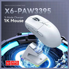 ATTACK SHARK X6 Tri-Mode Gaming Mouse With Charging Dock, 26000 DPI, PixArt PAW3395 Sensor, 49g Superlight, 200 Hours Battery, Ergonomic Design, Black