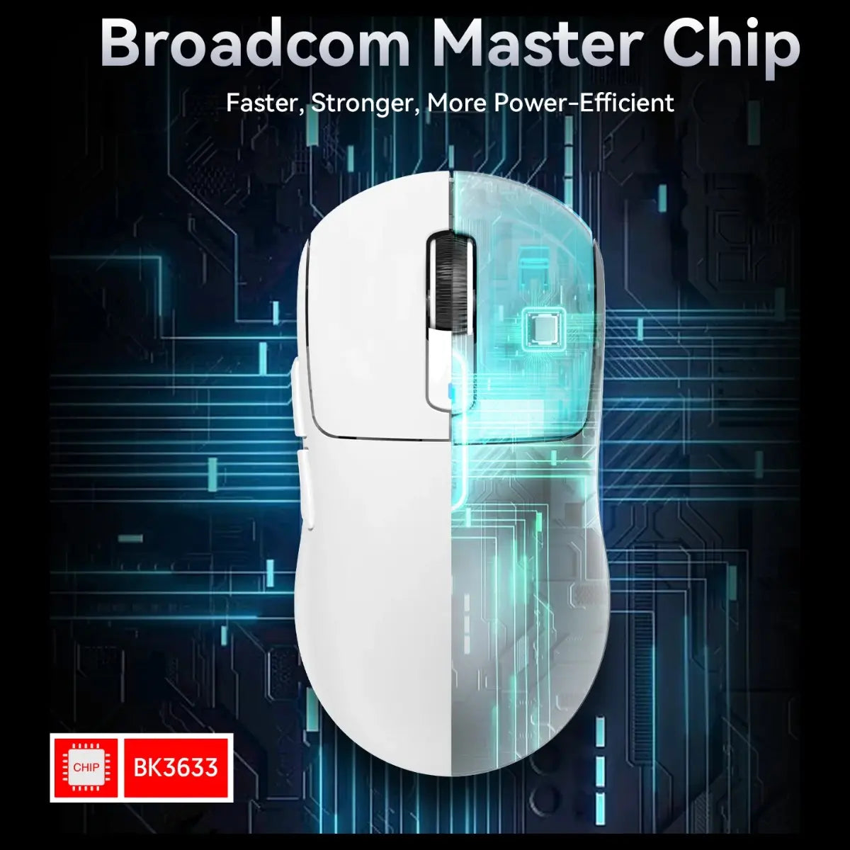 ATTACK SHARK X3 PRO Gaming Mouse, 4K Wired and 8K Wireless, 59g Super Light, PixArt PAW3395 Sensor, BT and 2.4G Wireless and Wired, 6 Adjustable DPI up to 26000, 200 Hours Battery, White