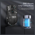 ATTACK SHARK X3 PRO Gaming Mouse, 4K Wired and 8K Wireless, 59g Super Light, PixArt PAW3395 Sensor, BT and 2.4G Wireless and Wired, 6 Adjustable DPI up to 26000, 200 Hours Battery, White