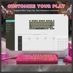 ATTACK SHARK R82 HE Rapid Trigger Keyboard, 75% Wired 8000Hz, 0.005mm RT Accuracy, Adjustable Actuation 0.1-3.4mm, Snap Tap, DKS, RGB Backlight, Pink Contours