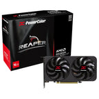PowerColor Reaper Radeon RX 9060 XT Video Card, 16GB 128-Bit GDDR6, Boost Clock 3230MHz, PCI Express 5.0 x16, HDMI 2.1b and 2x DisplayPort 2.1a, RX9060XT 16G-A