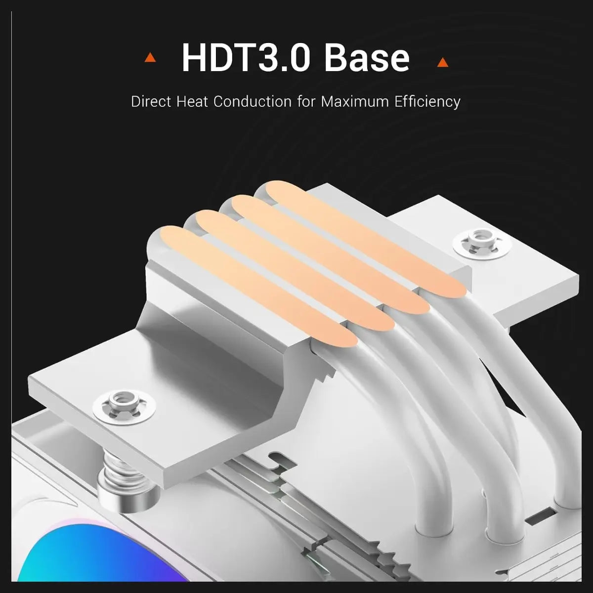 PCCOOLER CPS R400 ARGB Air CPU Cooler, 4 Direct-Contact 6mm Copper Heatpipes, 92mm ARGB PWM Fan 800-2200RPM, 180W TDP, 133mm Height, White