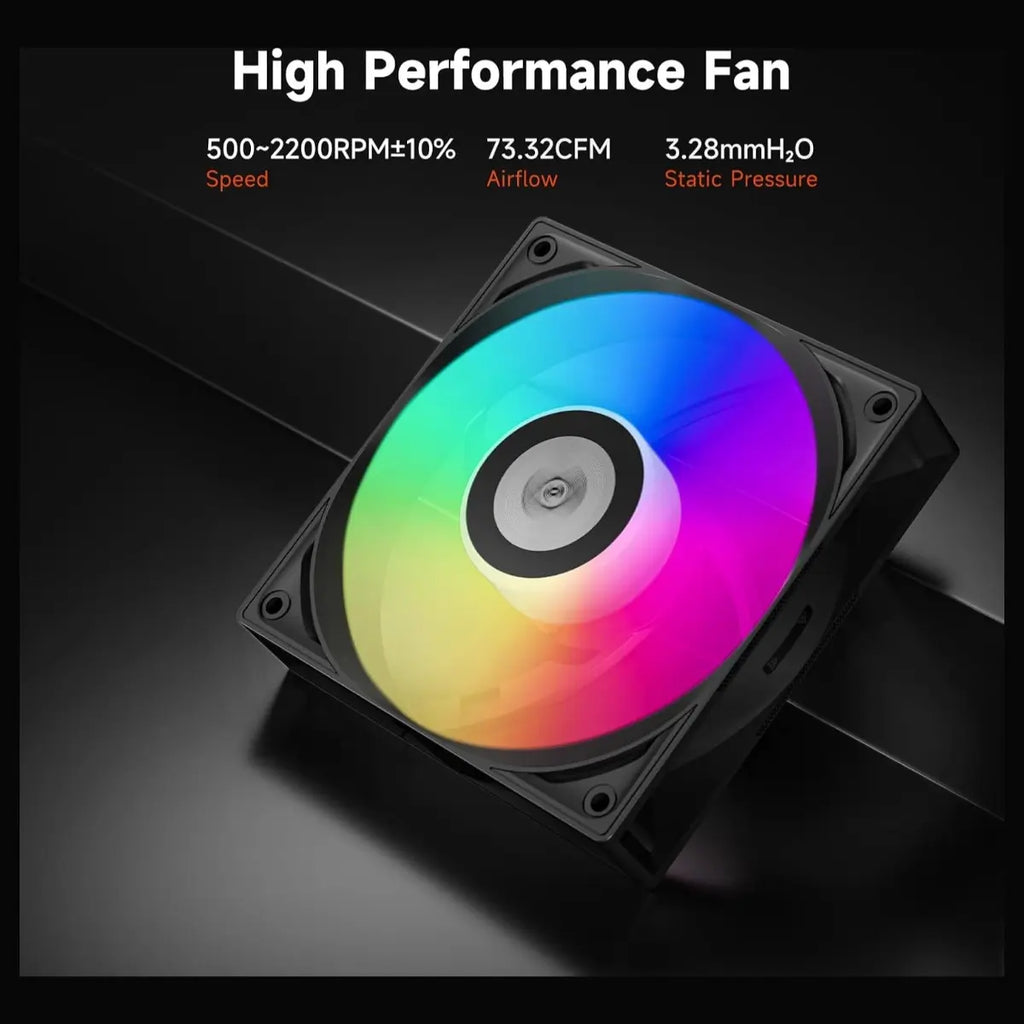 PCCOOLER CPS RT500 Digital ARGB BK CPU Air Cooler, Digital Display, 4/5/6 Heat Pipes, Quiet Tower Cooler, Intel LGA 115X/1200/1700/1851 and AMD AM4/AM5