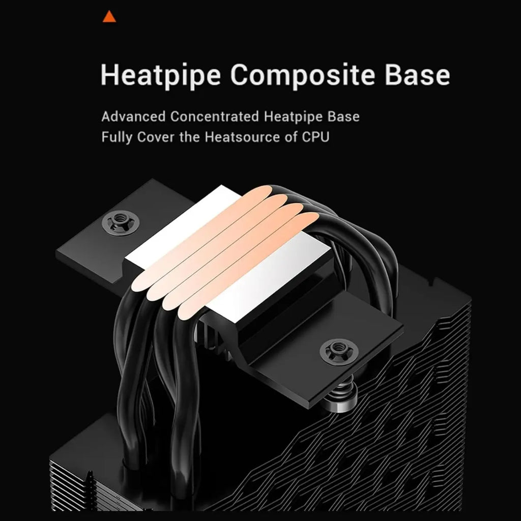 PCCOOLER CPS RT400 Digital ARGB CPU Air Cooler, Digital Display, 4x6mm Direct-Contact Copper Heat Pipes, 120mm PWM ARGB Fan 600-1600RPM, Up To 180W TDP, 157mm Height, BK CPS RT400 Digital ARGB BK