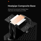 PCCOOLER CPS RT400 Digital ARGB CPU Air Cooler, Digital Display, 4x6mm Direct-Contact Copper Heat Pipes, 120mm PWM ARGB Fan 600-1600RPM, Up To 180W TDP, 157mm Height, BK CPS RT400 Digital ARGB BK