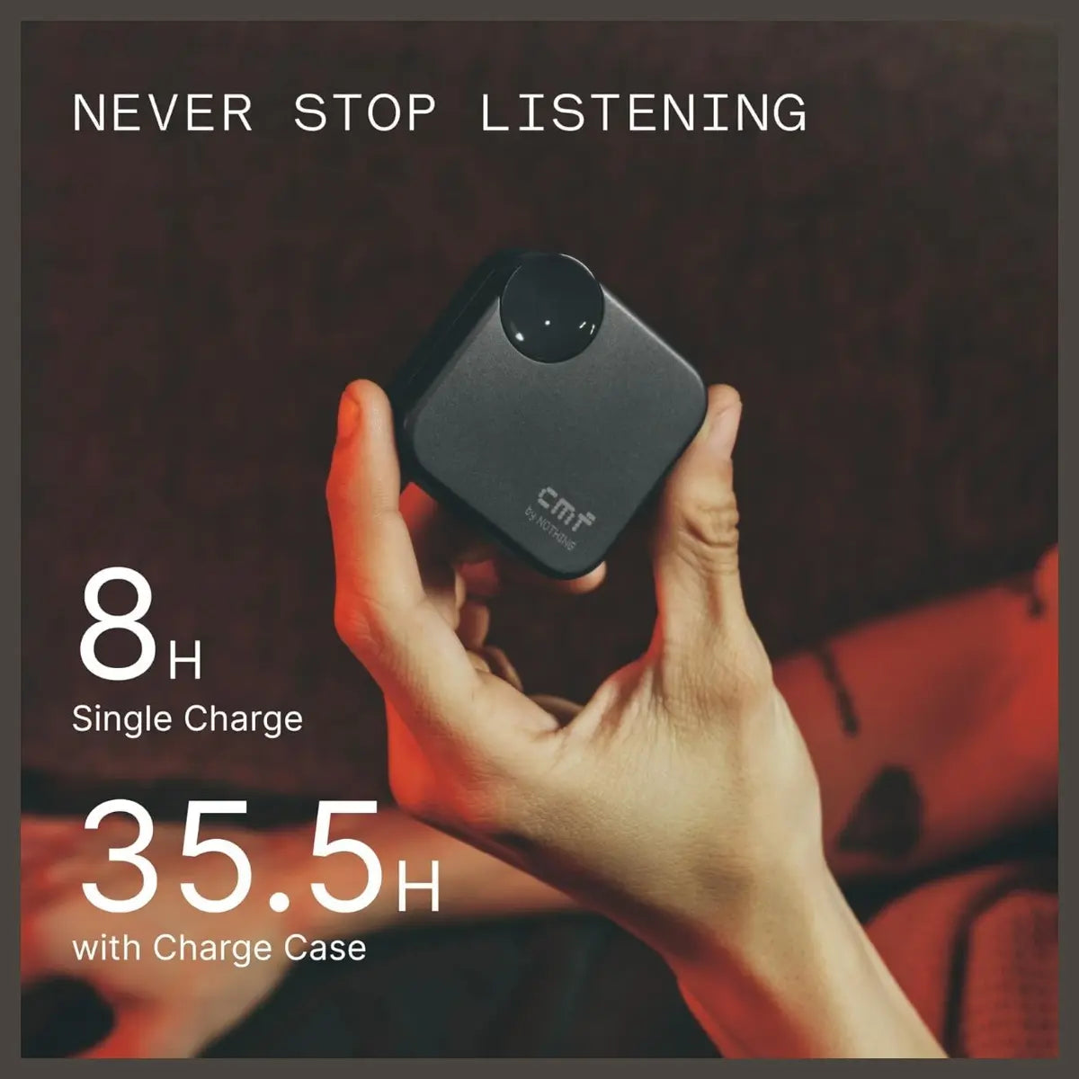 CMF BY NOTHING Buds 2A Wireless Earbuds, 42dB Hybrid ANC, 12.4mm Dynamic Driver, 4 Mics Clear Calls, Bluetooth, Dark Gray