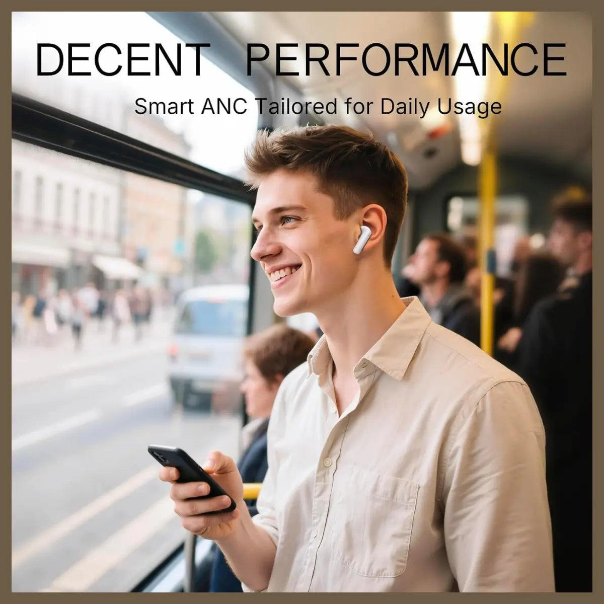 CMF By Nothing Buds 2A Wireless Earbuds, 42dB Hybrid ANC, 12.4mm Dynamic Driver, 4 Mics Clear Call, Light Gray