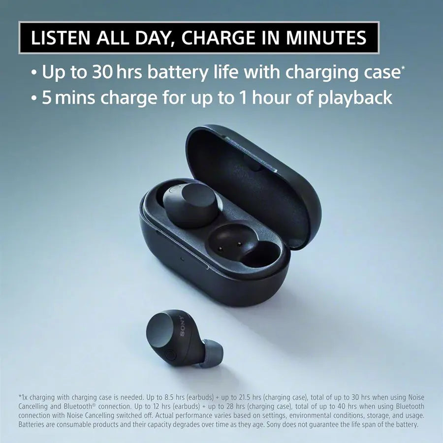 Sony WF-C710N Truly Wireless Noise Canceling Earbuds, Up To 30-Hour Battery, Glass Blue