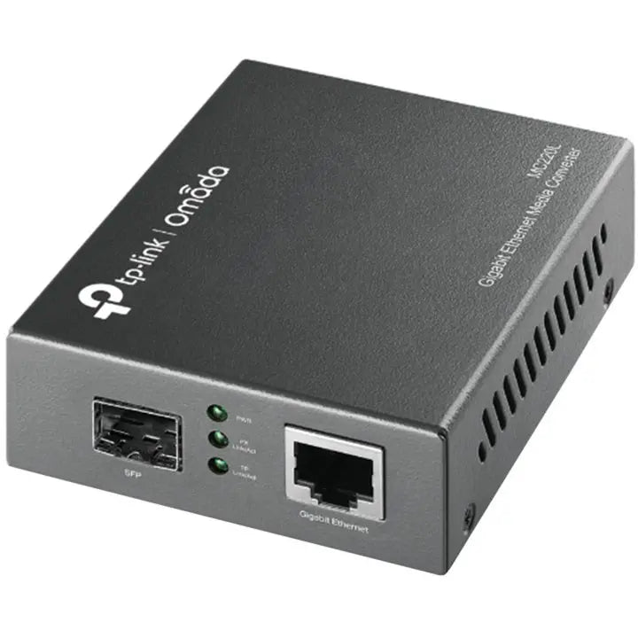 TP-Link Omada MC220L Gigabit SFP Media Converter, 1 RJ45 Port, Auto-Negotiation, IEEE 802.3ab and 802.3z