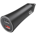 Mi 37W Dual Port Car Charger, Single Port 27W Max Fast Charging, Dual Port 37W Max Output, LED Power Indicator, Black