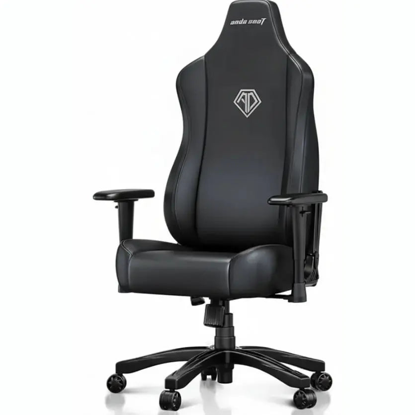 AndaSeat Novis Ultra L Series Gaming Chair, Ergonomic Design, PVC Leather, Head and Lumbar Pillow, Adjustable Armrests, Black