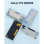 Aula F75 75% Wireless Mechanical Keyboard, Gasket Hot Swappable, Pre-Lubed Reaper Switch, RGB, Knob, 4000mAh, Blue