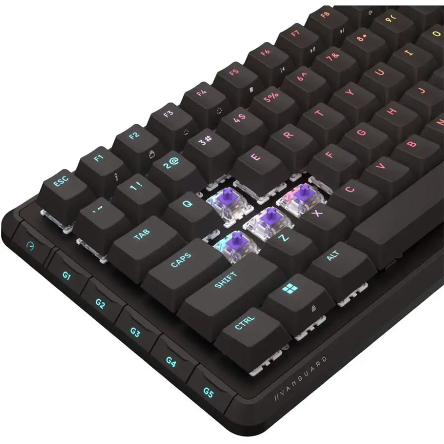 Corsair Vanguard 96 Mechanical Gaming Keyboard, 96% Layout, MLX Plasma Linear Switches, 8000Hz Polling, LCD Display, Virtual Stream Deck G-Keys, FlashTap SOCD, Black