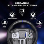 PXN V9 Gen2 Racing Wheel Steering Wheel Driving Wheel, 270 Degree and 900 Degree Adjustable Steering Angle, Vibration, With Shifter and Pedal, Black