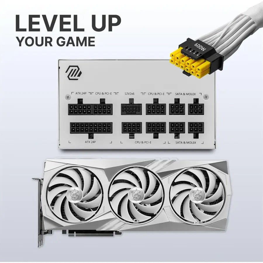 MSI MAG A850GL PCIE5 WHITE ATX 3.1 Ready PSU 80 PLUS Gold 850W Gaming Power Supply