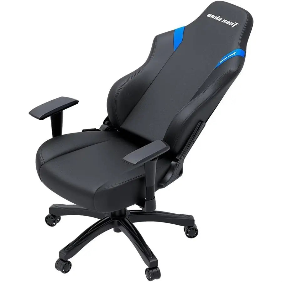 AndaSeat Luna Gaming Chair | Ergonomic Reclining, PVC Leather Computer Home Office Chair, Creative Rocking Function, Moulded Foam | Black and Blue