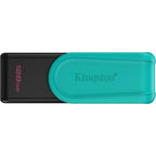 Kingston DataTraveler Exodia S USB Flash Drive, 128GB, USB 3.2 Gen 1, Swivel Cap, Black/Turquoise