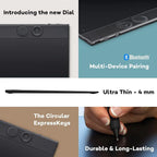 Wacom Intuos Pro Small Digitiser PTK470K0B, 8192 Pressure Levels, Tilt Recognition, Multi-Touch, USB, Bluetooth, Black