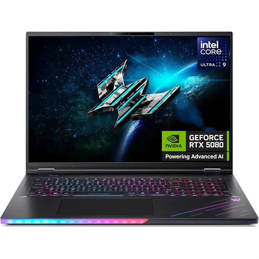 Acer Predator Helios 18 AI PH18-73-96Y0 Gaming Laptop, Intel Core Ultra 9 275HX, 32GB DDR5, 1TB SSD, RTX 5080 16GB Graphics, 18' WQXGA Mini LED 250Hz, Windows 11 Home, Black (Official Warranty)
