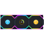 Lian Li UNI FAN SL Wireless LCD 3x120mm Black Case Fan, L-Wireless Sync, Dual Light Zones, Interlocking Design