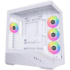 Lian Li V100 ATX Mid-Tower PC Case 4x120mm ARGB PWM Fans, LED RGB Strip, Tempered Glass, Support 420mm GPUs, 360mm Radiator, Optimized Airflow White V100RW