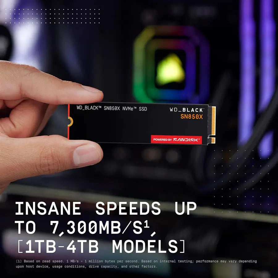 WD_BLACK SN850X SSD, 4TB, M.2 2280, PCIe Gen4 x4, 7300MB/s, Without Heatsink