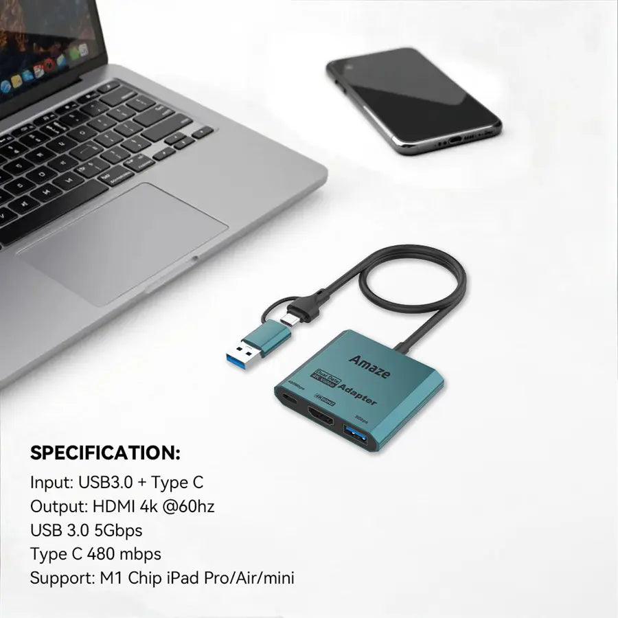 AMAZE Type-C + USB to 3-in-1 Hub A315 with HDMI 4K
