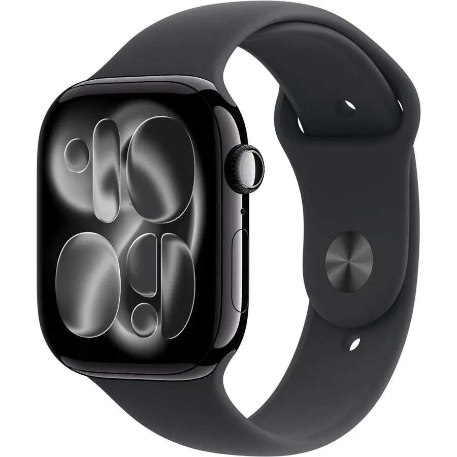 Apple Watch Series 11 GPS 46mm Smartwatch Jet Black Aluminum Case, Black Sport Band M/L, Always-On Display, Sleep Score, Fitness Tracker, Water Resistant