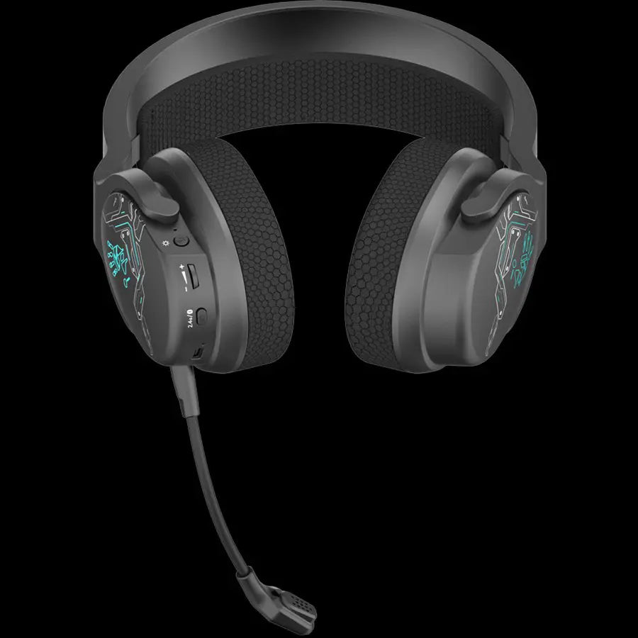 Bloody GR370 Gaming Wireless Headset, 2.4G + BT 5.3, 50mm Drivers, 45H Playtime, 7-Color Backlit, Sports Black