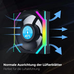 Lian Li UNI FAN SL Wireless LCD 3x120mm Black Case Fan, L-Wireless Sync, Dual Light Zones, Interlocking Design