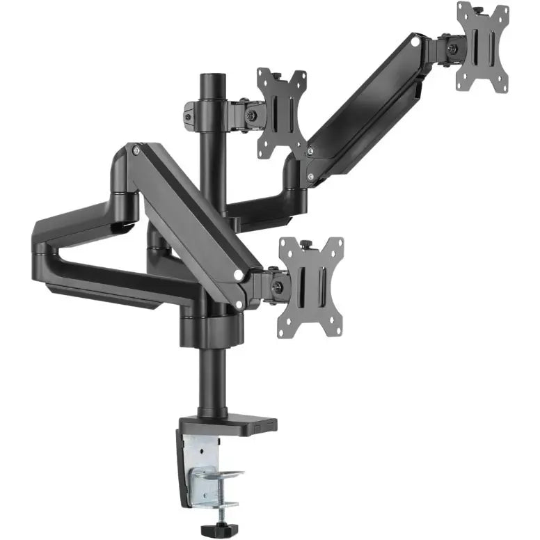 Twistedminds TM-26-C018P Premium Triple Monitors Aluminum Pole Mounted Gas Spring Monitor Arm, 360 Rotary VESA Plate, Detachable VESA, Free Tilting, Dual Mount Options