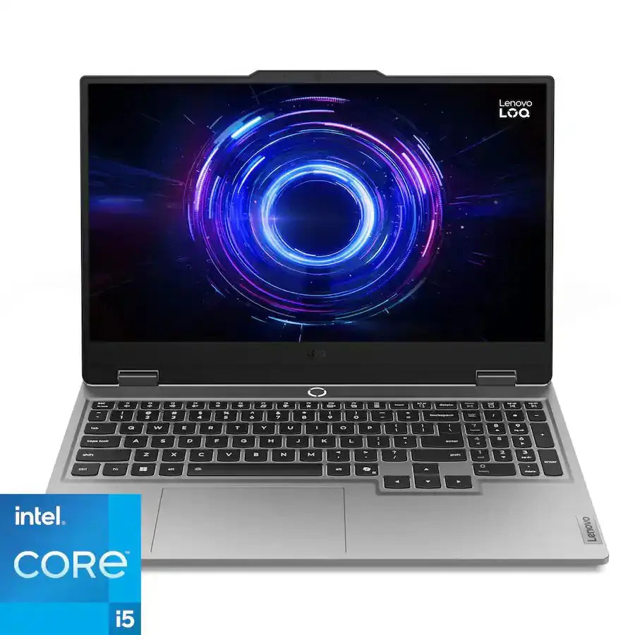 Lenovo LOQ 15IRX10 Gaming Laptop, Intel Core i5-13450HX, GeForce RTX 5050 8GB, 16GB DDR5-4800, 512GB SSD, 15.6" FHD 144Hz, Windows 11 Home, White Backlit Keyboard, Luna Grey, 83JE002KUS