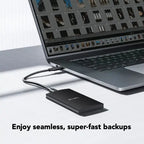 Lexar SL300 Portable SSD, 2TB, USB-C USB 3.2 Gen 2, Up To 1050MB/s Read, Drop Resistant Up To 6.6', LSL300002T-RNBNG
