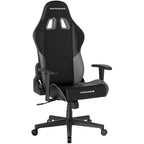DXRacer Prince Series Gaming Chair, Racing Style, Cooling Gel Headrest, Lumbar Support, 2D Armrest, 90-135 Degree Recline, PVC Leather, Black Grey