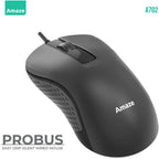 Amaze Probus A702 Wired Mouse, 1200 DPI, 3D Function Buttons, Silent Touch, Ergonomic Easy-Grip Design, Lightweight, Black