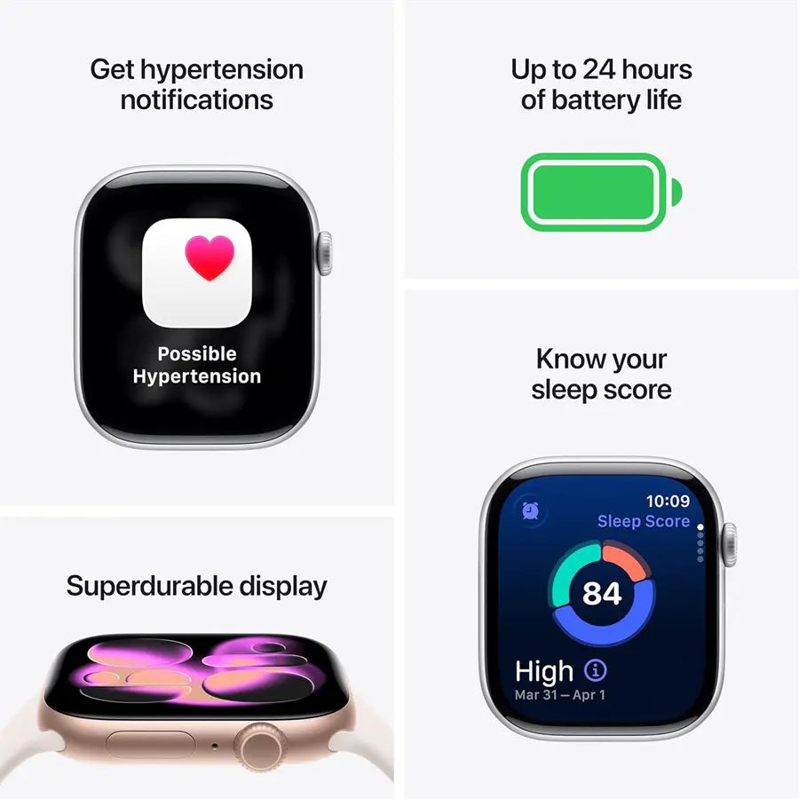 Apple Watch Series 11 GPS 46mm Smartwatch Jet Black Aluminum Case, Black Sport Band M/L, Always-On Display, Sleep Score, Fitness Tracker, Water Resistant