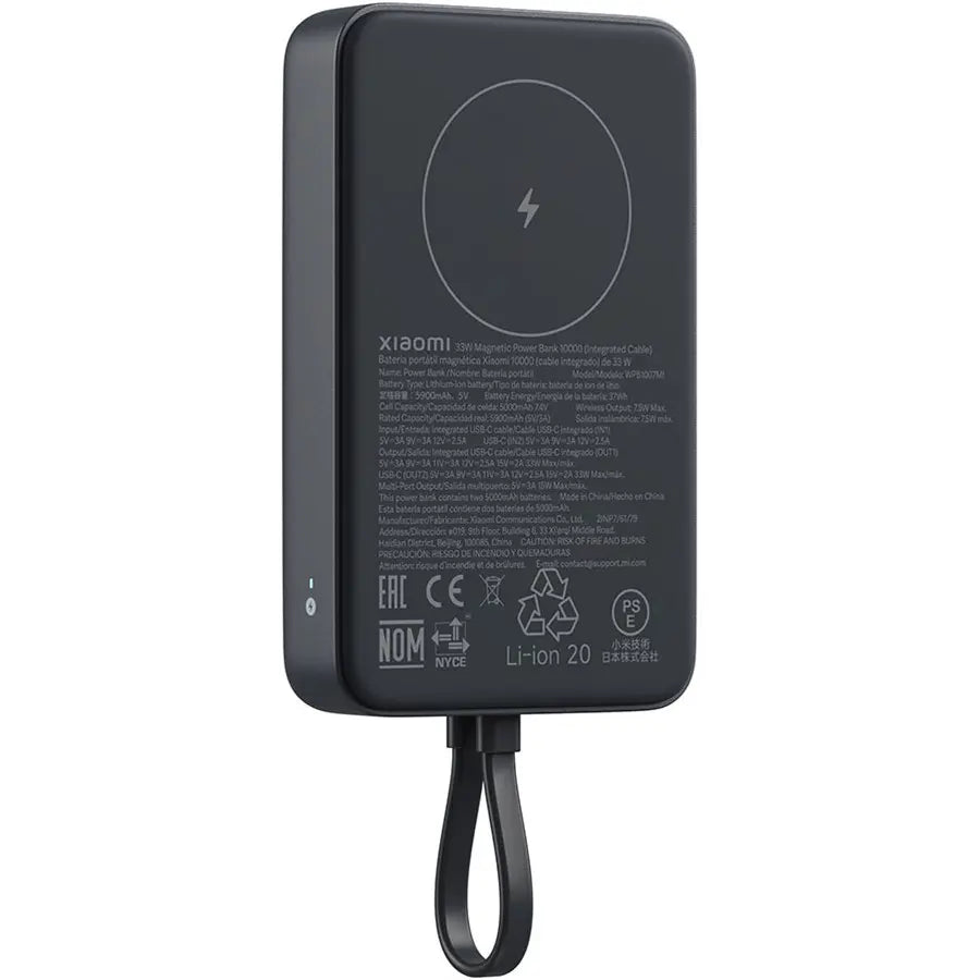 Xiaomi 33W Magnetic Power Bank 10000, Integrated Cable, Wired and Wireless Charging
