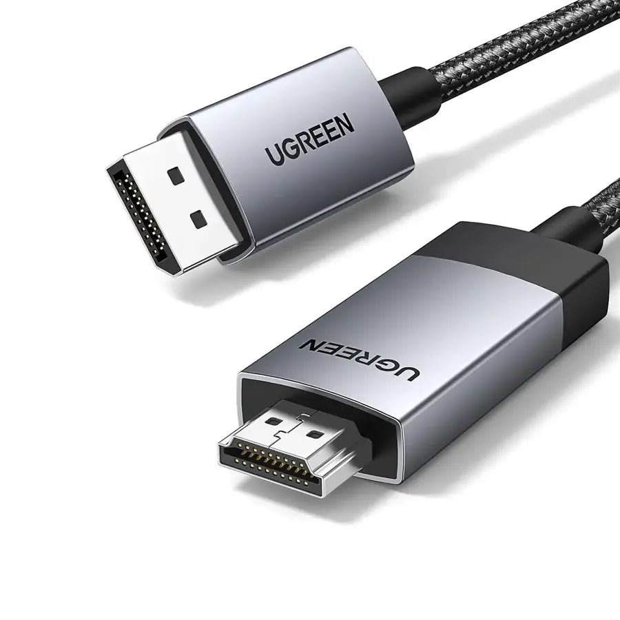 UGREEN 25491 DisplayPort 1.2 to HDMI Cable 3 Meter, 4K@60Hz, HDR10, 18Gbps, Active Chipset, Nylon Braided, Aluminum Alloy Connectors