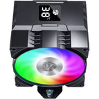 GameMax Gamma90 Digital BK Tower CPU Air Cooler Painted Black Four Heat Pipes ARGB Lighting Effects Temperature Display