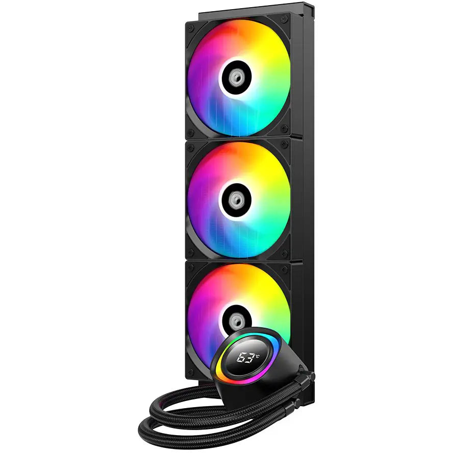 ID-Cooling FX360 TD CPU Liquid Cooler, 360mm Radiator, Gen-7 Pro Pump, Real-Time CPU Screen, Intel LGA1851/1700/1200/115X and AMD AM5/AM4, Black