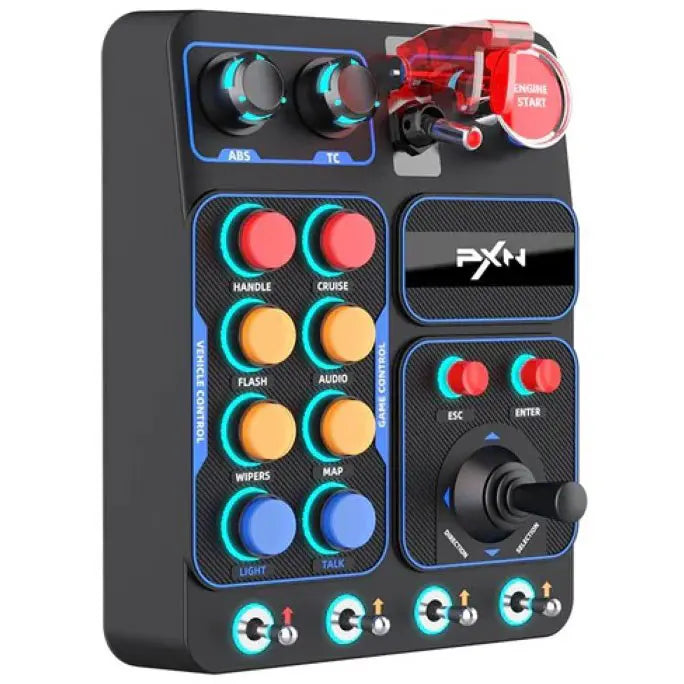 PXN CB1 Control Button Box Simulation Controller, 30 Programmable Buttons, RGB Lighting, USB Type-C, PC